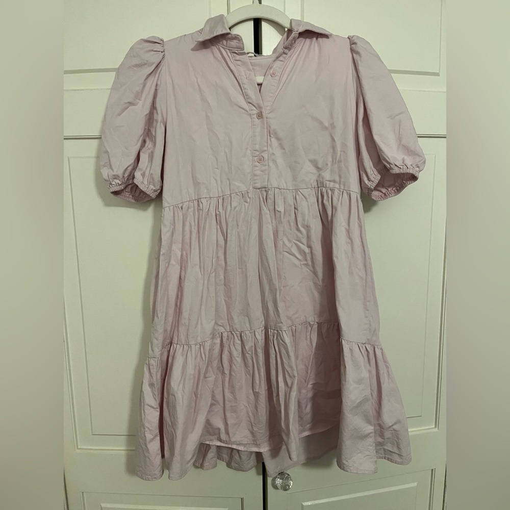 Light pink puff sleeve dress
